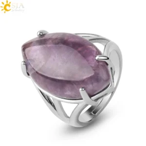 Women's Natural Stone Crystal Adjustable Ring — Elegant Fashion Gemstone Ring | 4.9/5 — 7,800+ Bought