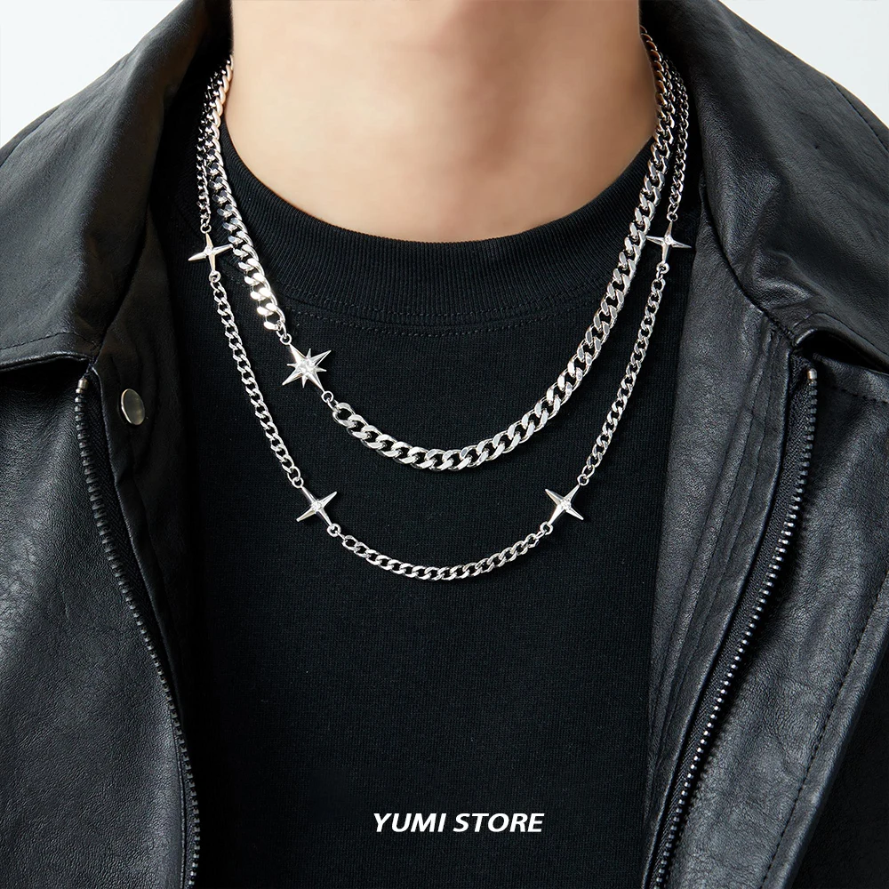 Men's Hip Hop Double-Layer Star Cross Necklace — Titanium Steel | 5.0/5 — 10,000+ Bought - Image 4