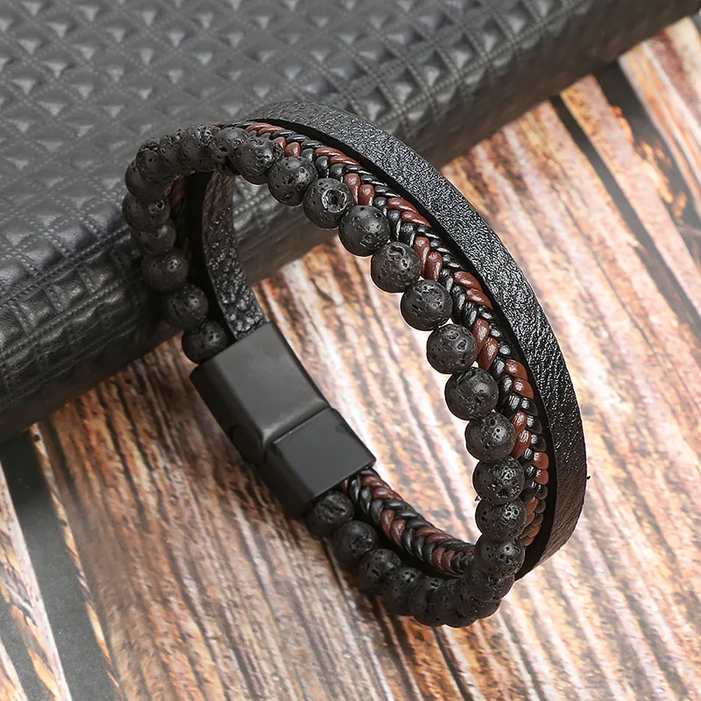 Men's Multilayer Genuine Leather Bracelet — Hand Woven Wristband | 4.8/5 — 9,500+ Bought - Image 10