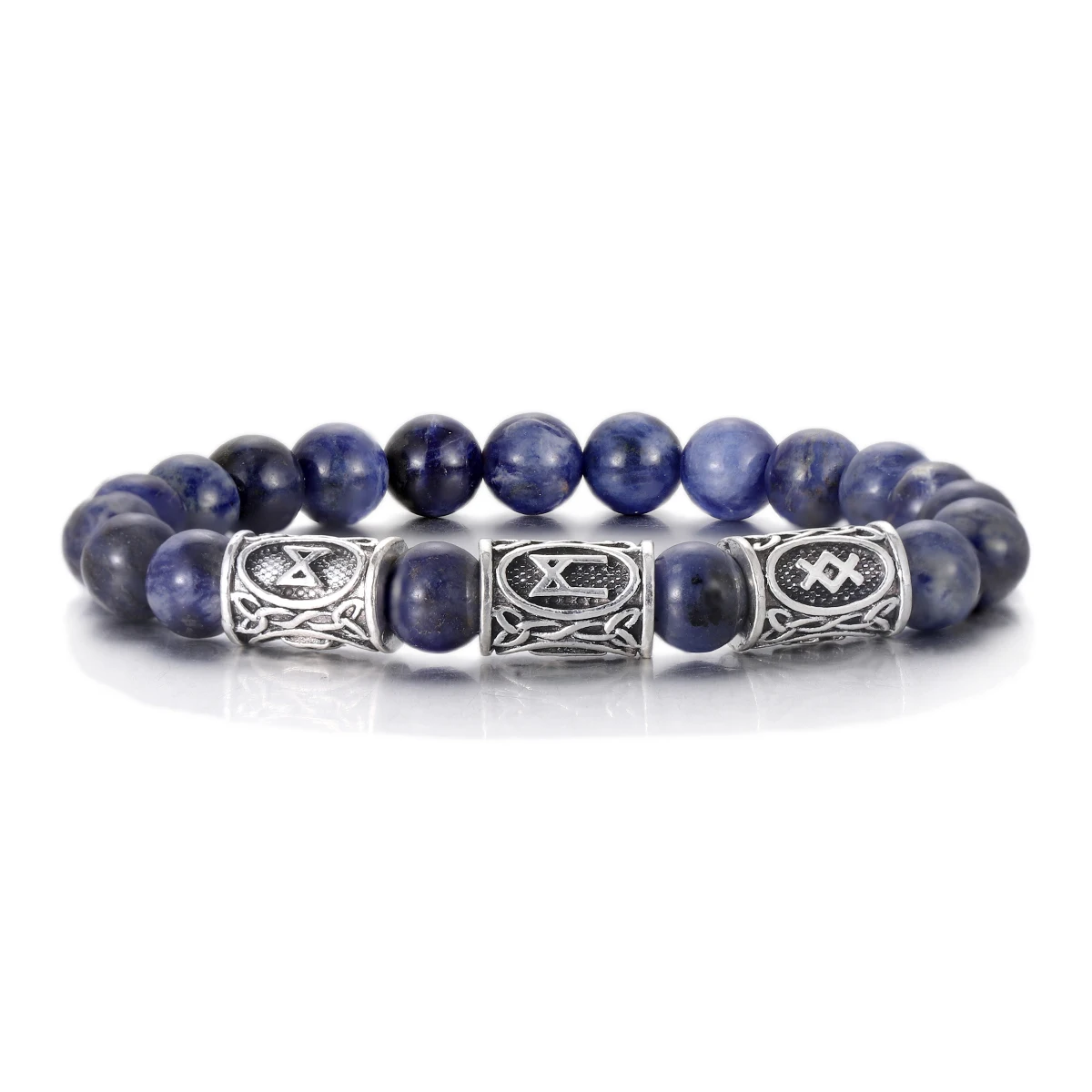 Men's Norse Viking Runes Natural Stone Bracelet — 8mm Lava Obsidian | 4.8/5 — 8,500+ Bought - Image 24