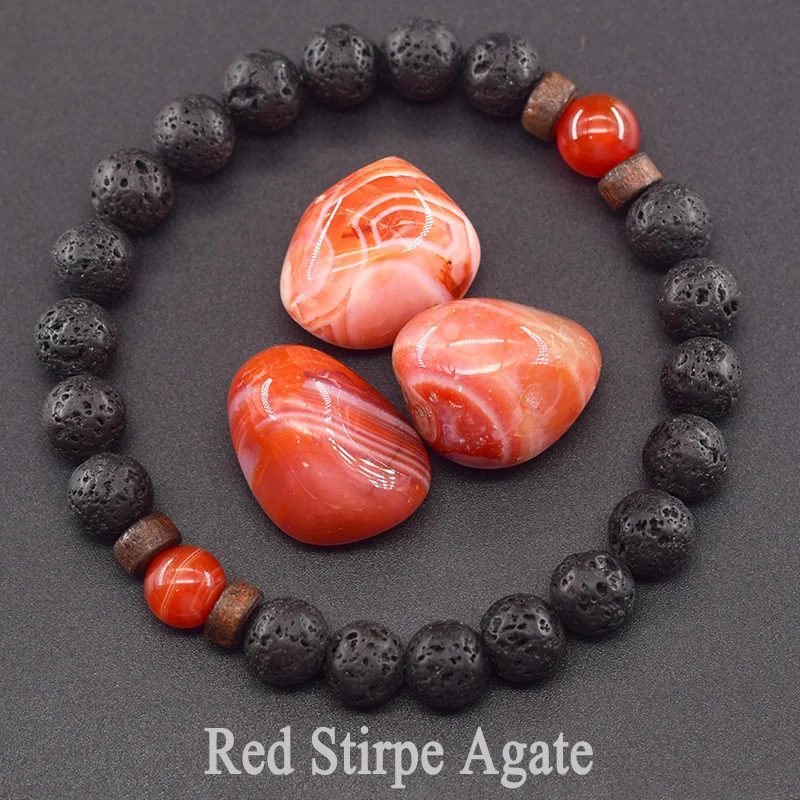 Men's Tiger Eye and Volcanic Stone Bracelet — Natural Yellow Black Beads | 4.8/5 — 8,500+ Bought - Image 16