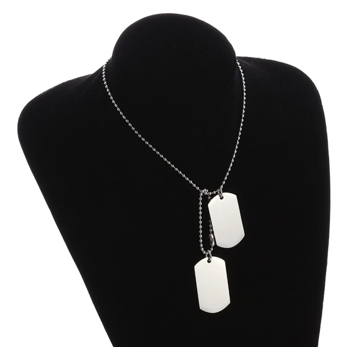 Men's Rectangular Double Dog Tag Military ID Tag Necklace | 5.0/5 — 8,900+ Bought - Image 3