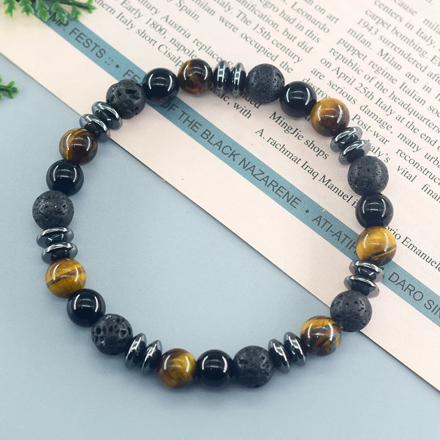 Men's Tiger Eye Abundance Bracelet — Natural Yellow Wealth Attract - Image 5