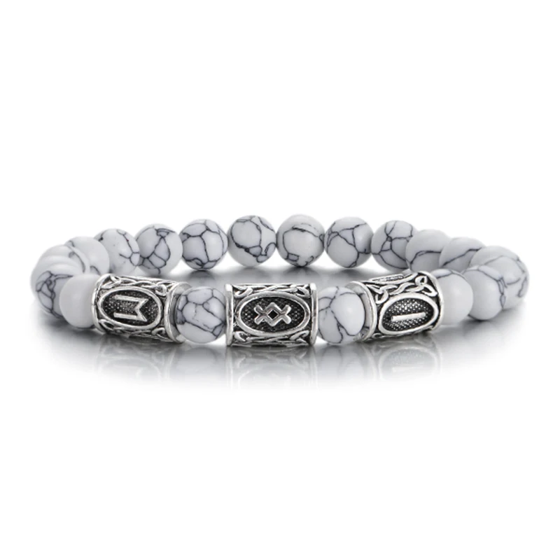 Men's Norse Viking Runes Natural Stone Bracelet — 8mm Lava Obsidian | 4.8/5 — 8,500+ Bought - Image 10