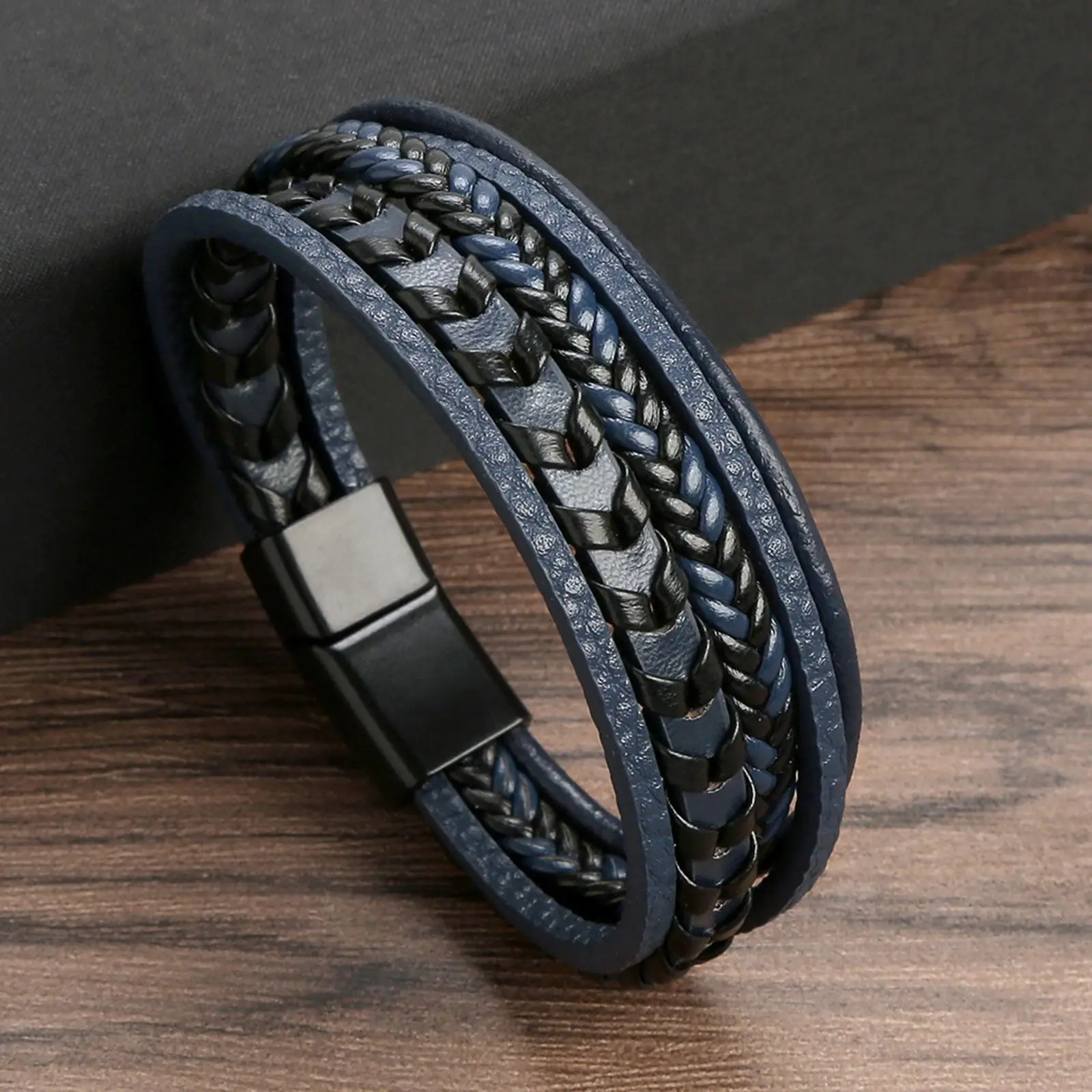 Men's Multilayer Genuine Leather Bracelet — Hand Woven Wristband | 4.8/5 — 9,500+ Bought - Image 16