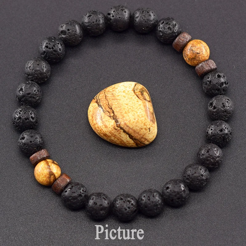 Men's Tiger Eye and Volcanic Stone Bracelet — Natural Yellow Black Beads | 4.8/5 — 8,500+ Bought - Image 30