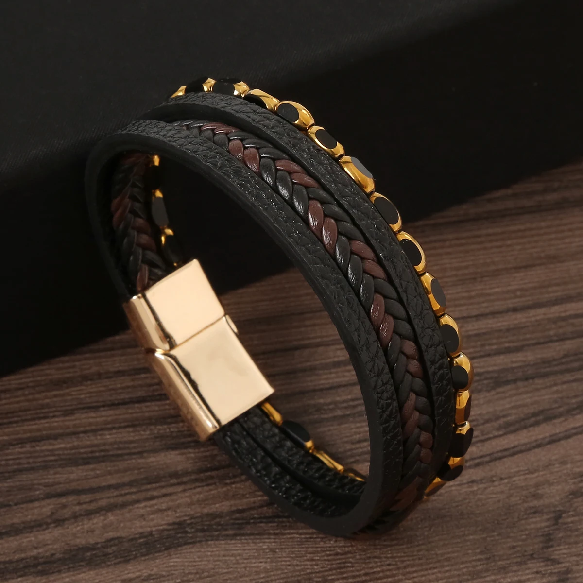 Men's Multilayer Genuine Leather Bracelet — Hand Woven Wristband | 4.8/5 — 9,500+ Bought - Image 13