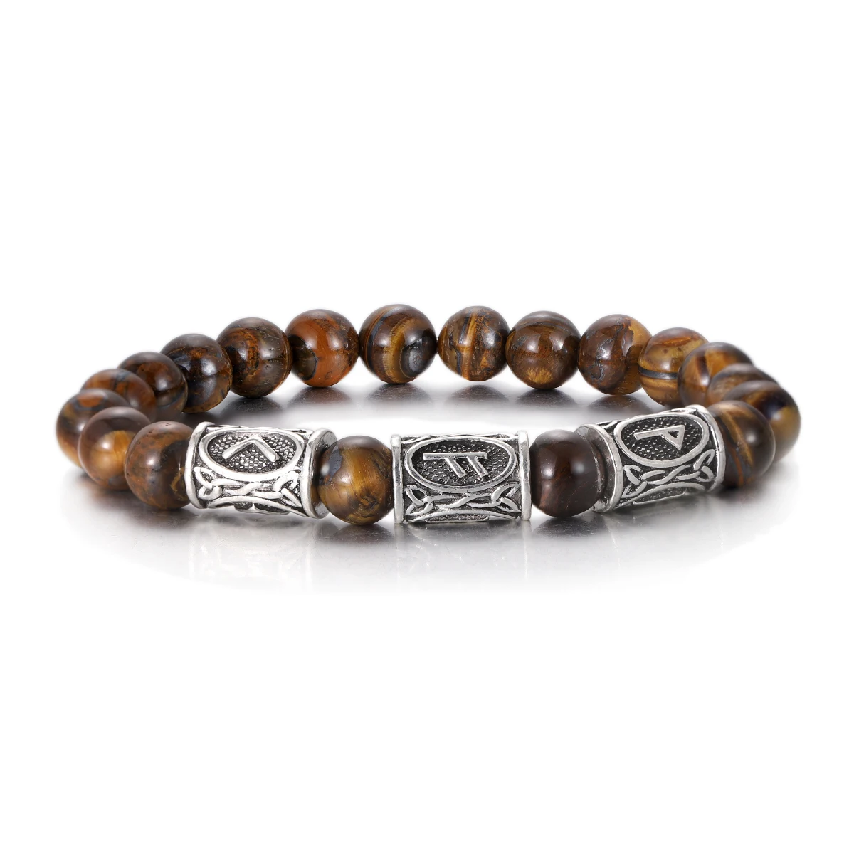 Men's Norse Viking Runes Natural Stone Bracelet — 8mm Lava Obsidian | 4.8/5 — 8,500+ Bought - Image 29