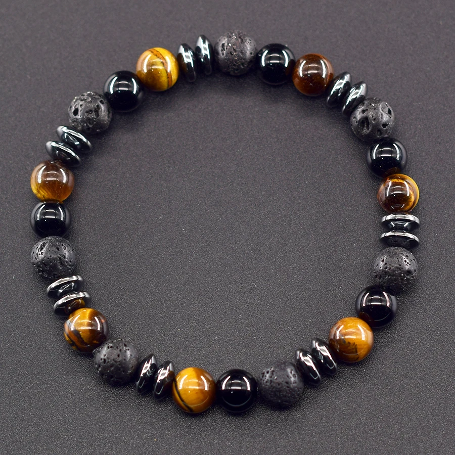 Men's Tiger Eye Abundance Bracelet — Natural Yellow Wealth Attract - Image 4