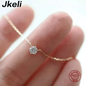 Women's 925 Silver 18K Gold Plated Pendant Necklace — Elegant Single Strand | 4.9/5 — 7,800+ Bought