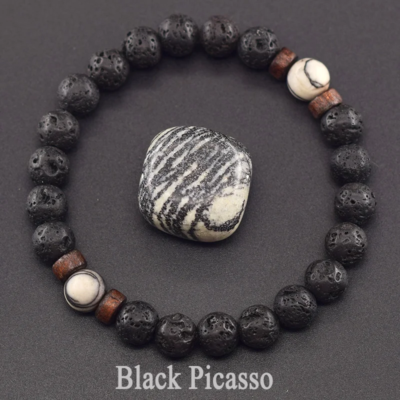 Men's Tiger Eye and Volcanic Stone Bracelet — Natural Yellow Black Beads | 4.8/5 — 8,500+ Bought - Image 8