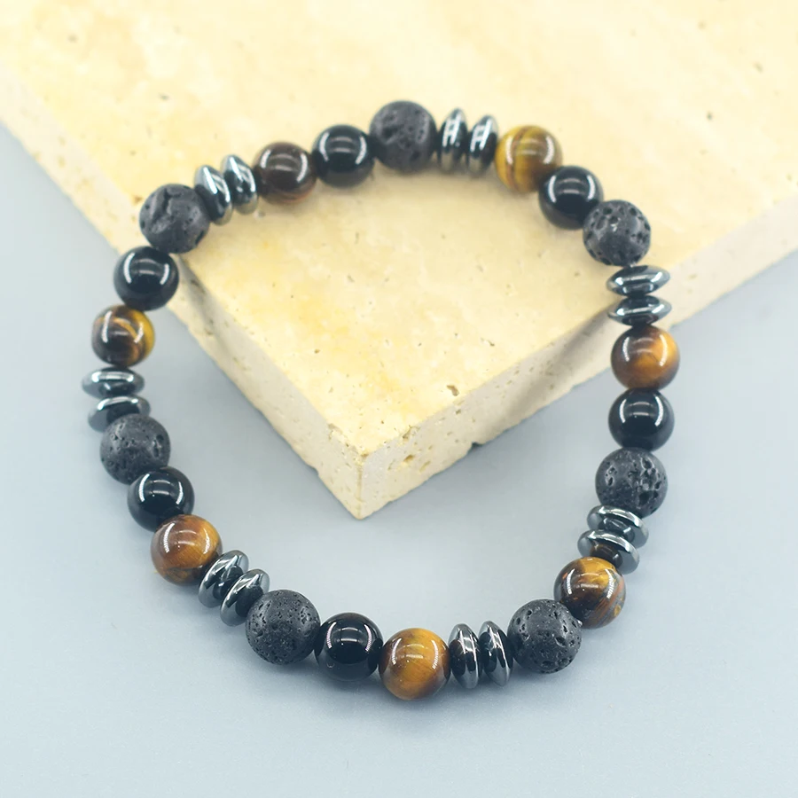 Men's Tiger Eye Abundance Bracelet — Natural Yellow Wealth Attract - Image 6