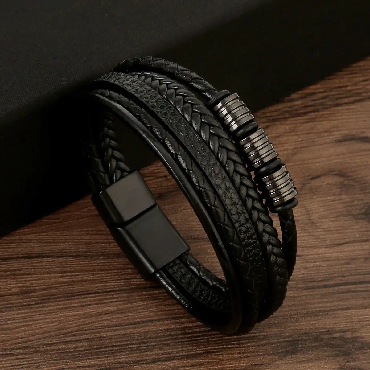 Men's Multilayer Genuine Leather Bracelet — Hand Woven Wristband | 4.8/5 — 9,500+ Bought - Image 42