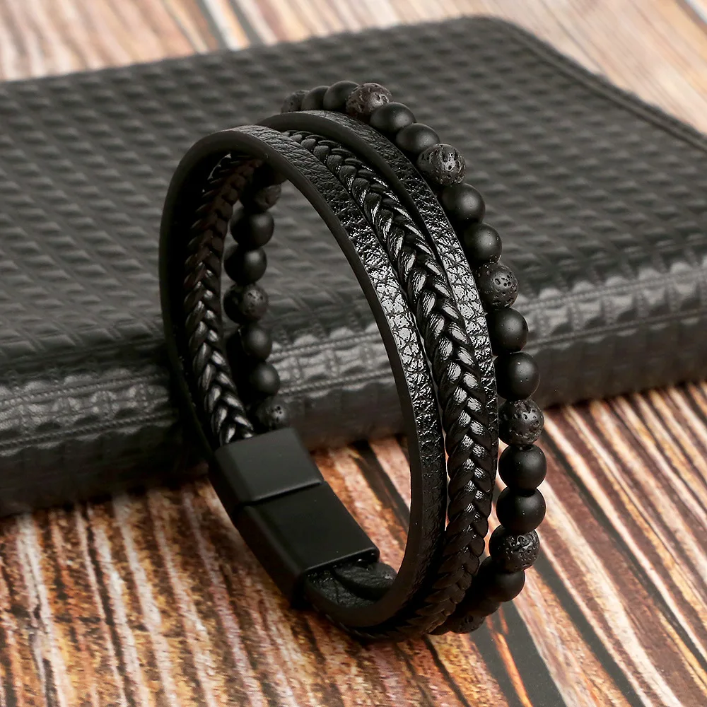 Men's Multilayer Genuine Leather Bracelet — Hand Woven Wristband | 4.8/5 — 9,500+ Bought - Image 20