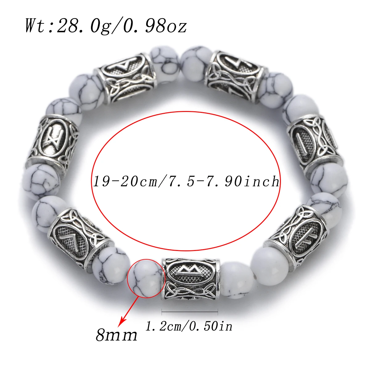 Men's Norse Viking Runes Natural Stone Bracelet — 8mm Lava Obsidian | 4.8/5 — 8,500+ Bought - Image 34