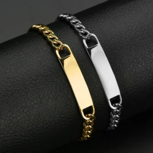 Men's 18K Gold PVD Stainless Steel Custom Name Bracelet — Personalized | 4.8/5 — 9,500+ Bought