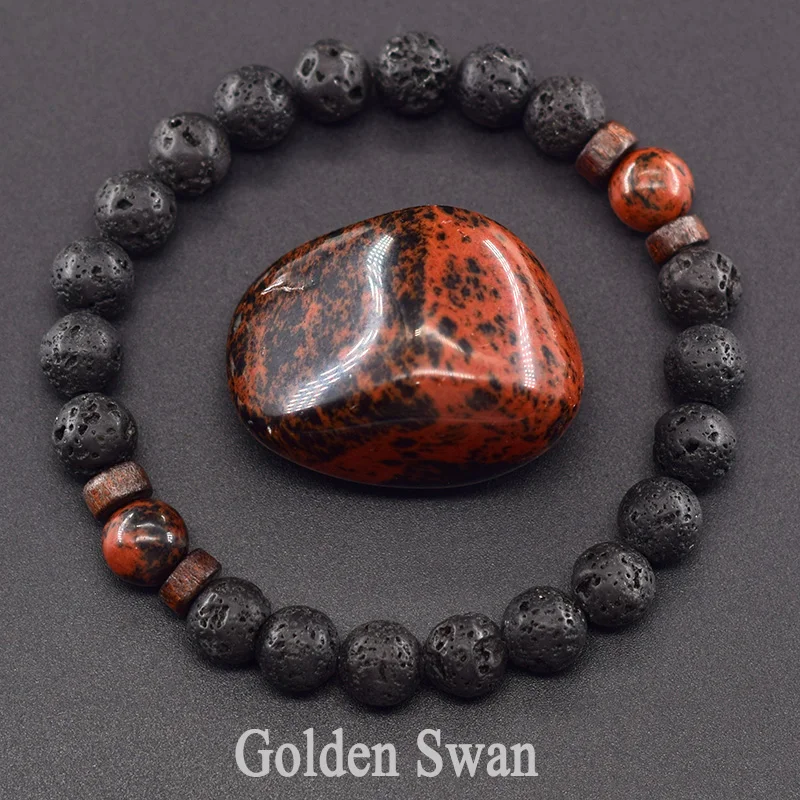 Men's Tiger Eye and Volcanic Stone Bracelet — Natural Yellow Black Beads | 4.8/5 — 8,500+ Bought - Image 17