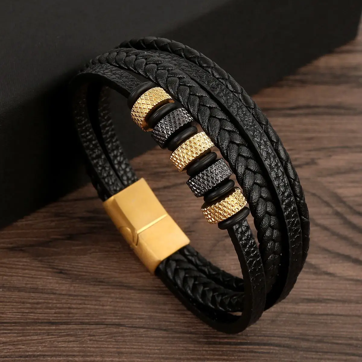 Men's Multilayer Genuine Leather Bracelet — Hand Woven Wristband | 4.8/5 — 9,500+ Bought - Image 8
