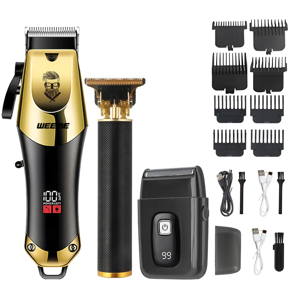 Professional Cordless Hair Clippers — Rechargeable Electric Hair Cutting Machine