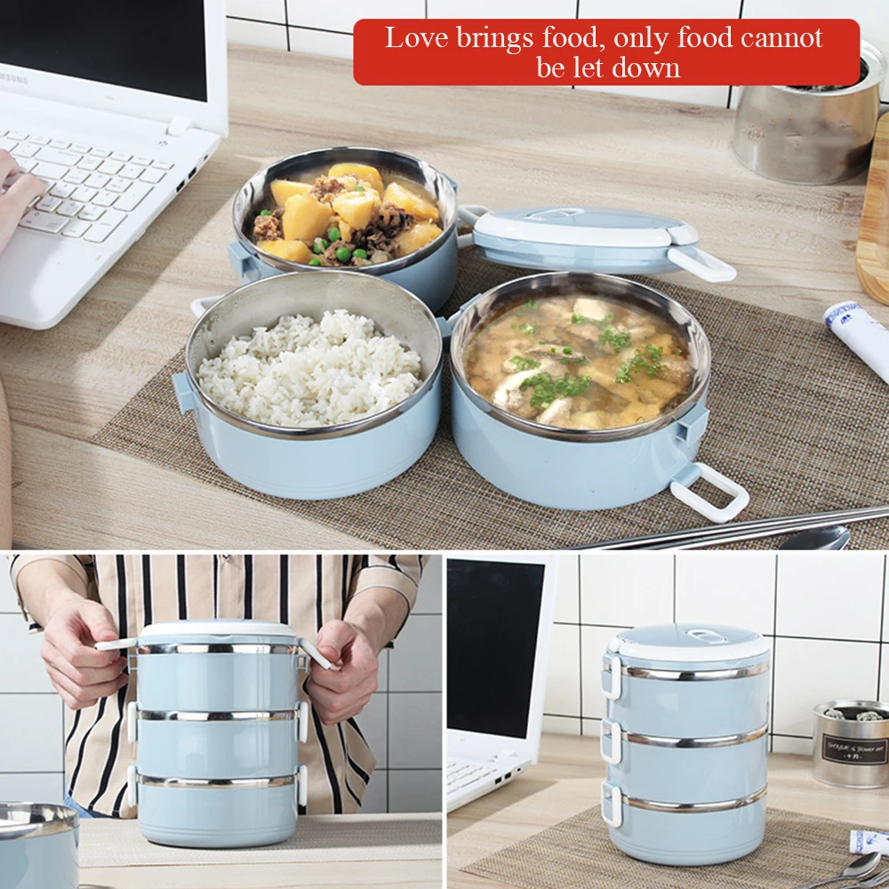 Portable Insulated Lunch Box 304 Stainless Steel Thermal Bento Box Leak Proof Microwave Safe Salad Food Container Box - Image 3