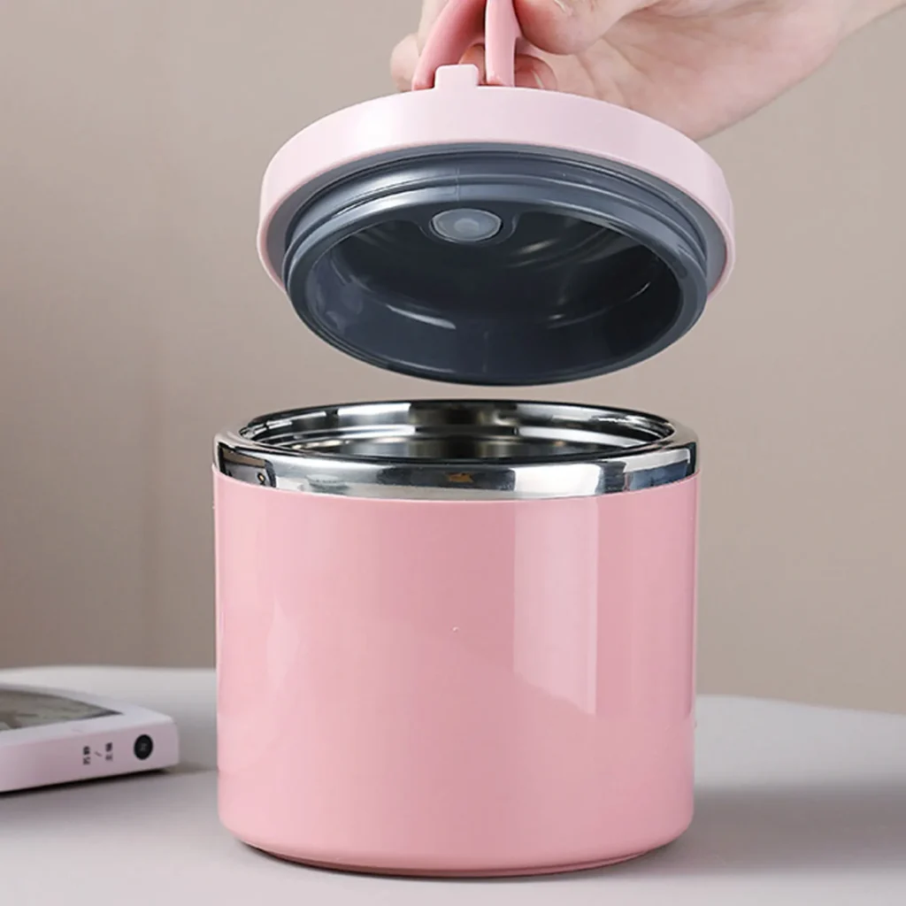 630ml Lunch Box Food Containers Stainless Steel Large Capacity Snack pink Box Container for Outing Camping Traveling