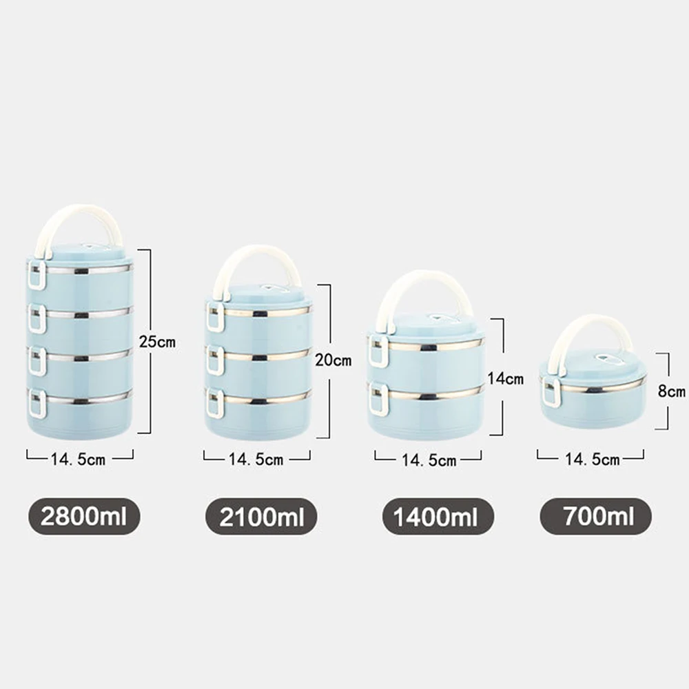 Portable Insulated Lunch Box 304 Stainless Steel Thermal Bento Box Leak Proof Microwave Safe Salad Food Container Box - Image 6