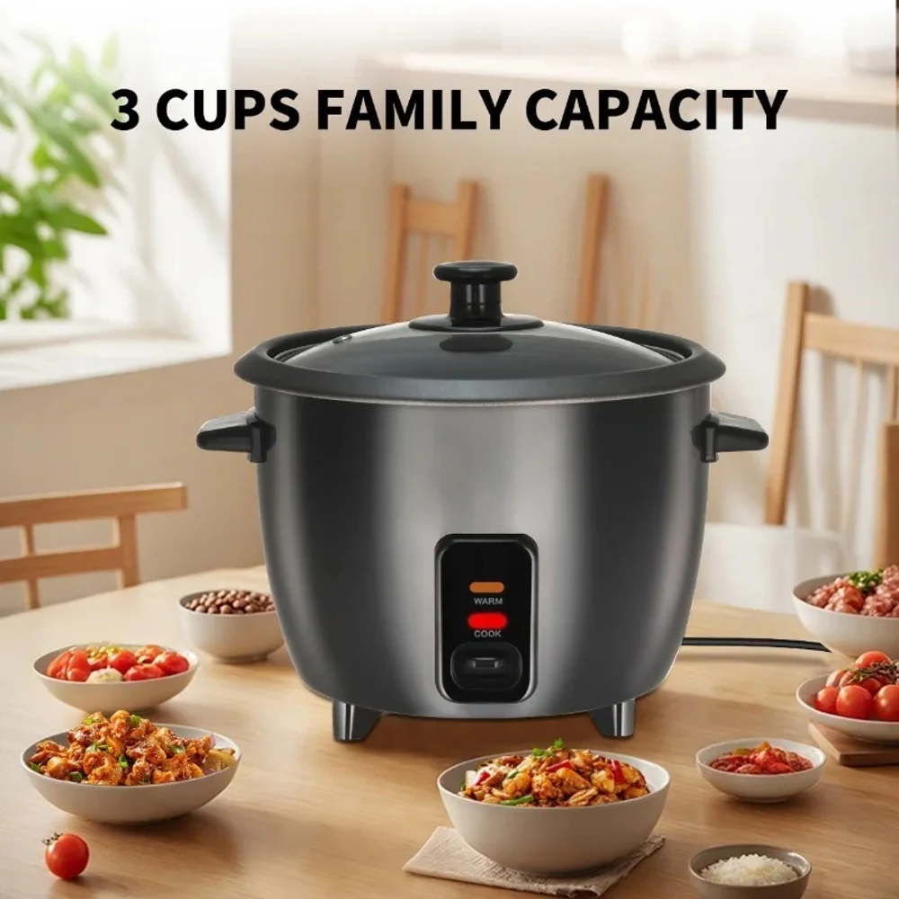 1.8L Multifunctional Mini Rice Cooker 3 Cups Family Capacity Stainless Steel Chassis Heating Household Electric Rice Cooker with - Image 6
