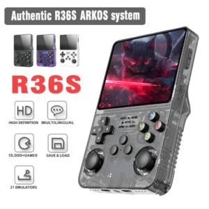 Arcos r36s console de jogos portátil retrô, sistema linux, tela ips de 3.5 polegadas, reprodutor de vídeo, 64gb/128gb, console de jogos portátil