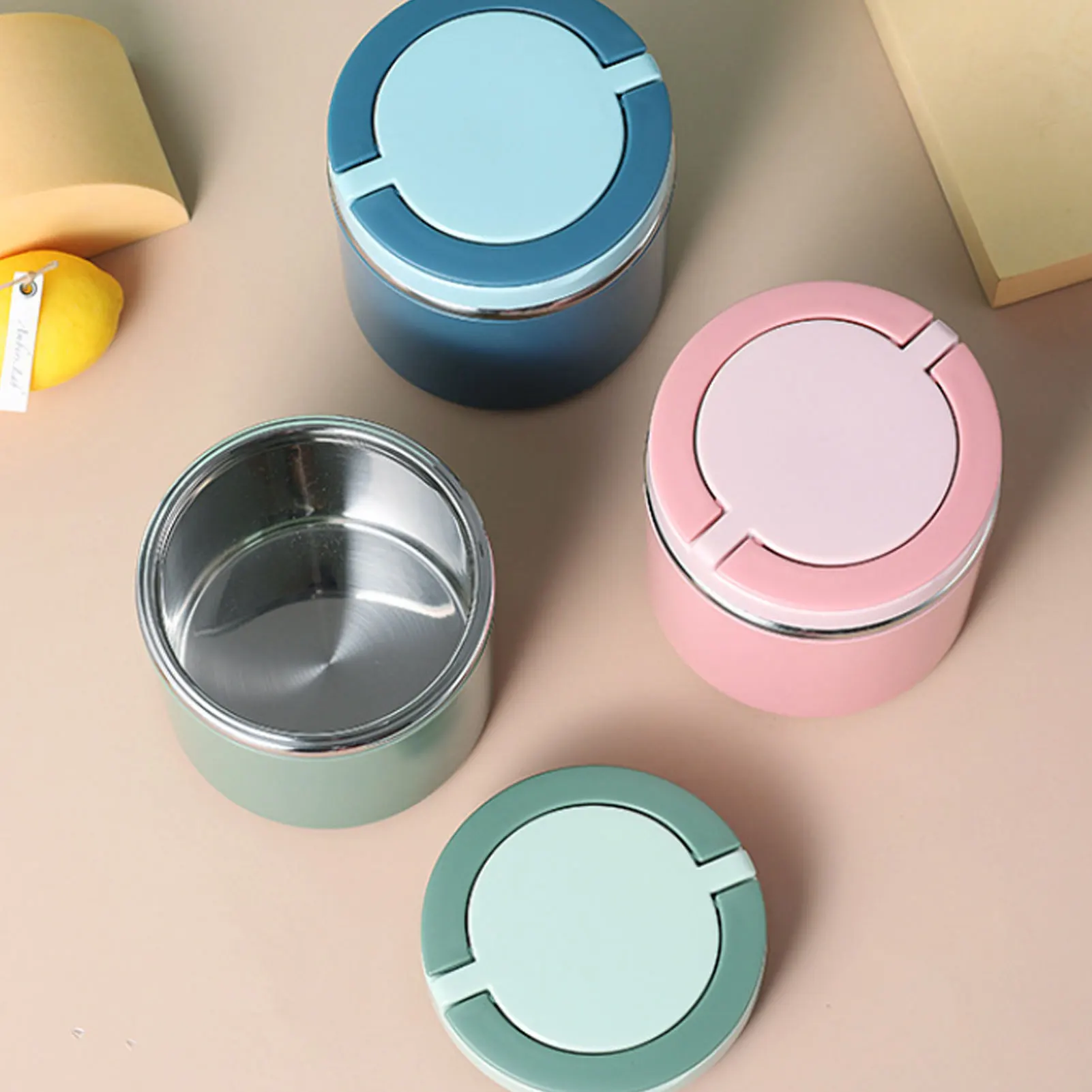 630ml Lunch Box Food Containers Stainless Steel Large Capacity Snack pink Box Container for Outing Camping Traveling - Image 4