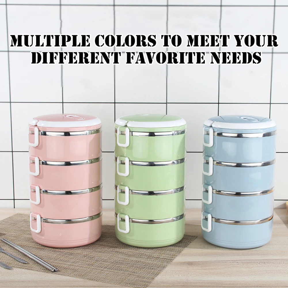 Portable Insulated Lunch Box 304 Stainless Steel Thermal Bento Box Leak Proof Microwave Safe Salad Food Container Box - Image 2