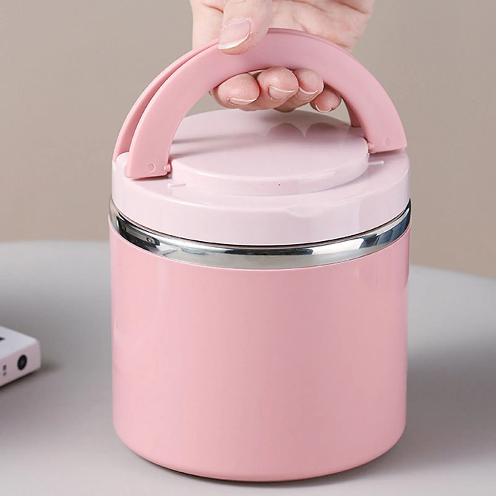 630ml Lunch Box Food Containers Stainless Steel Large Capacity Snack pink Box Container for Outing Camping Traveling - Image 2