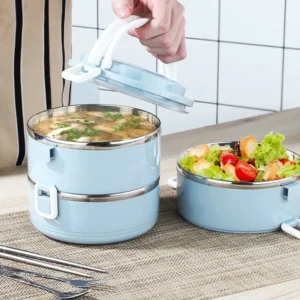 Portable Insulated Lunch Box 304 Stainless Steel Thermal Bento Box Leak Proof Microwave Safe Salad Food Container Box