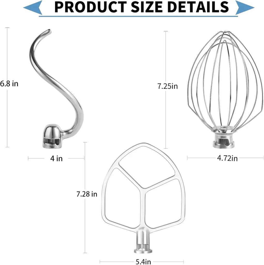 Stainless Steel Mixer Accessories Set — 1/3 Piece Attachments Kit | ⭐5.0/5 — 100+ Bought