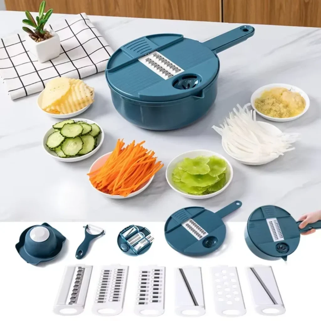 9-in-1 Multifunctional Vegetable and Potato Slicer — Food Chopper | ⭐5.0/5 — 150+ Bought