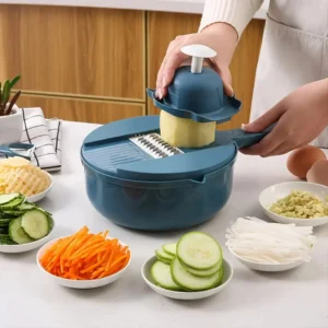 Cortador de Legumes 9 em 1 Multifuncional para Batatas, Cortador Manual, Ralador, Acessórios de Cozinha