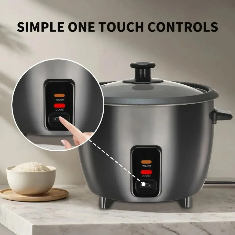 1.8L Multifunctional Mini Rice Cooker 3 Cups Family Capacity Stainless Steel Chassis Heating Household Electric Rice Cooker with - Image 3