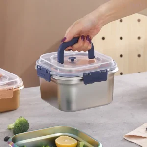 316Stainless Steel Salad Fruit Food Container Sealed Anti-drip Large Capacity Lunch Box Camping Picnic Box For Fruit Salad Food