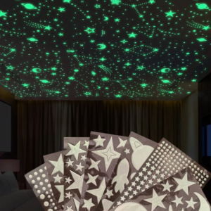 Luminous 3D Stars and Dots Wall Stickers — Glow in the Dark Kids Room Decor | 5.0/5 — 8,900+ Bought