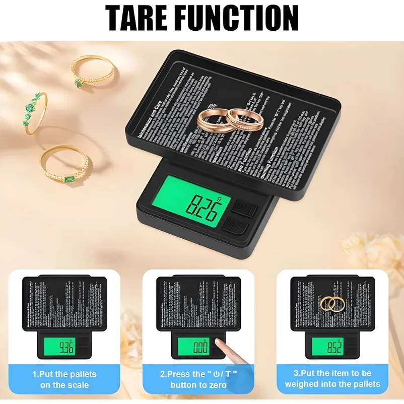 Precision Pocket Scale 1000g x 0.1g — Digital Gram Food Jewelry Scale with Backlit LCD | 4.6/5 — 100K+ Bought - Image 4
