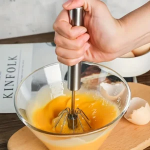 Stainless Steel Semi-Automatic Egg Beater — Effortless Mixer for Cream & Baking | 4.7/5 — 50K+ Bought