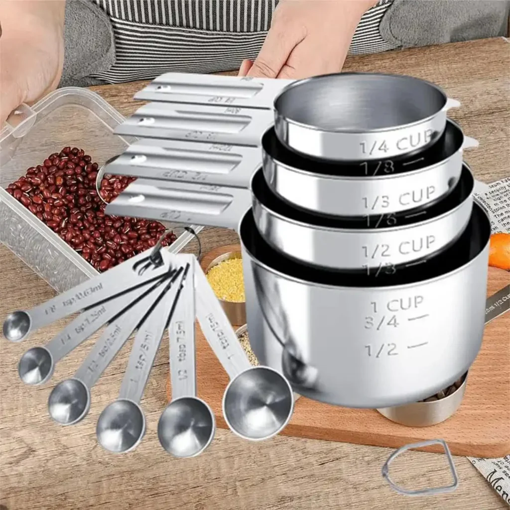Premium Stackable Measuring Cups & Spoons Set — Kitchen Baking Essentials | ⭐4.8/5 — 250+ Sold