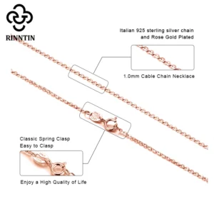 Women's Rose Gold 925 Sterling Silver Cable Link Chain Bracelet — Fashion Jewelry | 5.0/5 — 10,000+ Bought