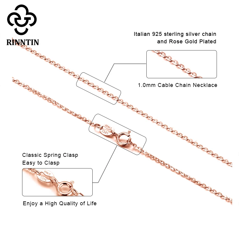 Women's Rose Gold 925 Sterling Silver Cable Link Chain Bracelet — Fashion Jewelry | 5.0/5 — 10,000+ Bought