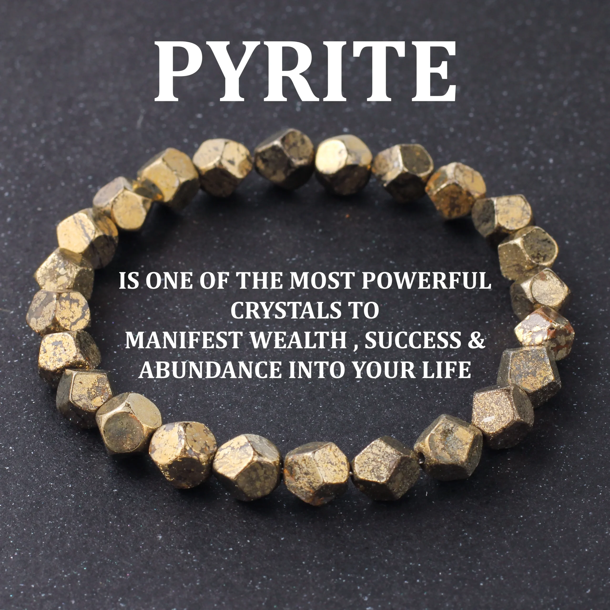 Men's Pyrite Wealth Bracelet — Natural Stone Irregular 