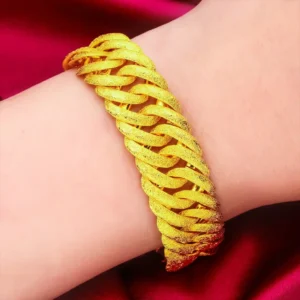 Men's 24K Real Gold Boss Bracelet — M-Buckle Chain & Link Luxury Jewelry | 4.9/5 — 8,000+ Bought