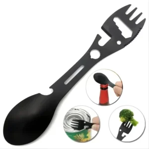 Outdoor Camping Fork & Spoon — 2-in-1 Utensil with Bottle Opener Survival Tool | 4.8/5 — 7,000+ Bought