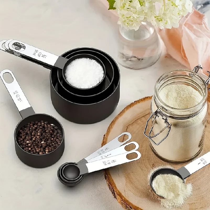 8PCS Measuring Cups & Spoons Set — Stainless Steel Handle Kitchen Baking Tools | ⭐4.7/5 — 200+ Sold - Image 2