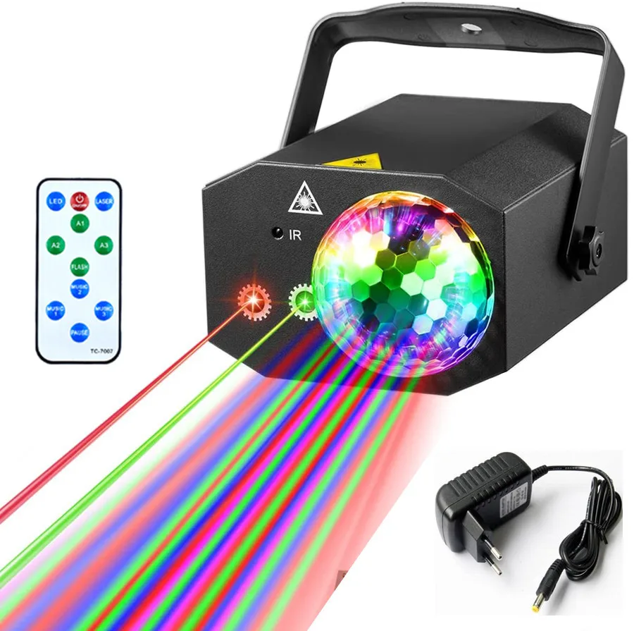Sound-Activated DJ Ball Party Light — Pattern Projector for Birthdays, Karaoke & Weddings