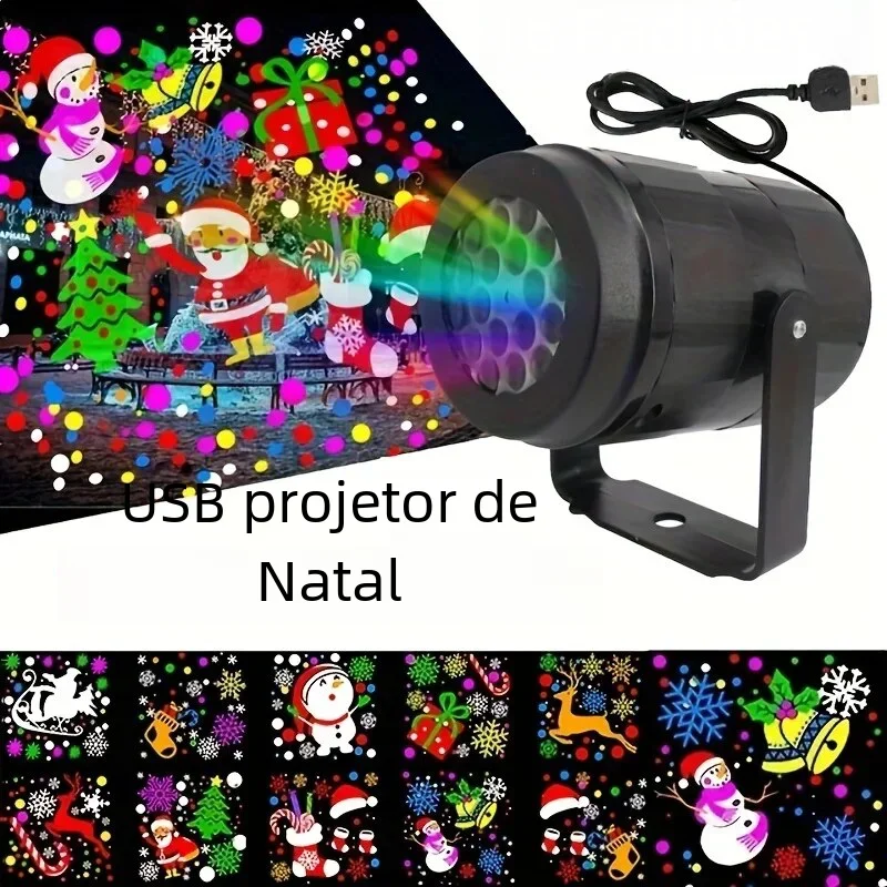 Outdoor Snowflake Projector Christmas Lights — 16 Rotating Patterns, Waterproof LED Holiday Display