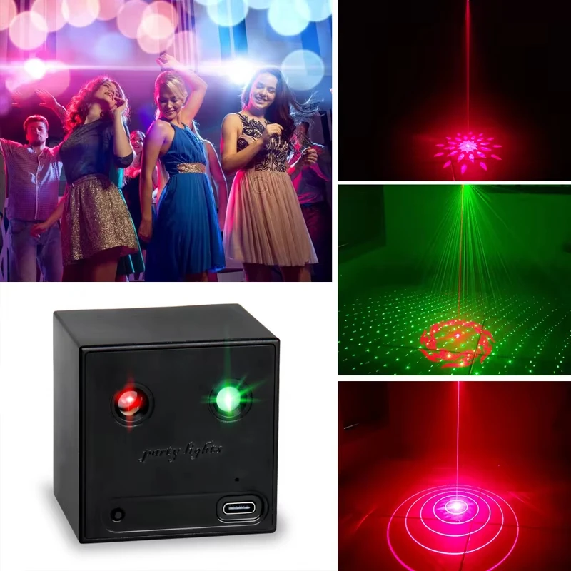 Rechargeable RGB Laser Party Light — 64 Patterns DJ Disco Projector with Remote